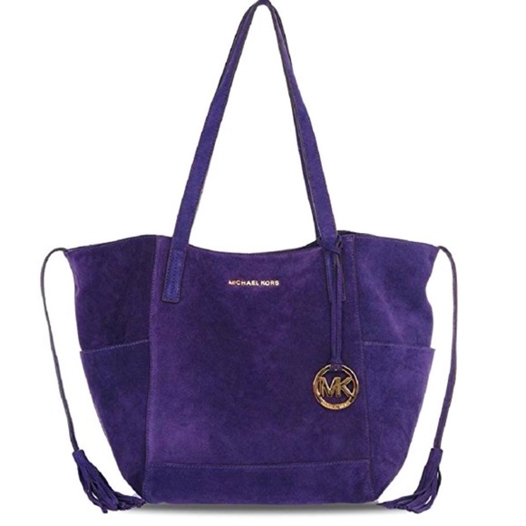 Michael Kors Handbags - MK Ashbury Large Grab Bag Suede Leather Iris